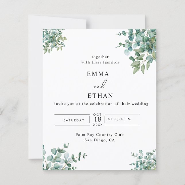 Papier eucalyptus greenery wedding (Devant)