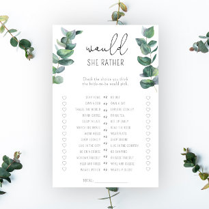 Papier Eucalyptus - Jeu de baby shower pour elle