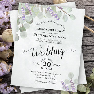 Papier Eucalyptus & Lavender BUDGET Faire-part de mariage