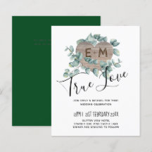 Eucalyptus Mariage - Aquarelle Verdure Monogramme