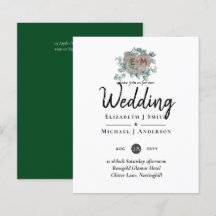 Eucalyptus Mariage - Aquarelle Verdure Monogramme