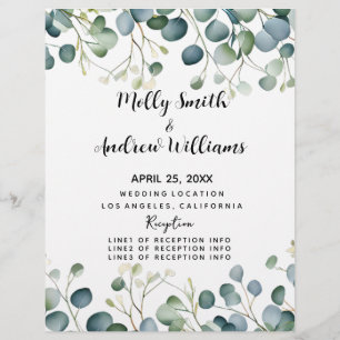 Papier Eucalyptus mariage mariage vert Invite