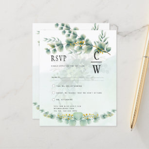 Papier Eucalyptus Mariage RSVP Qr Code Vert moderne