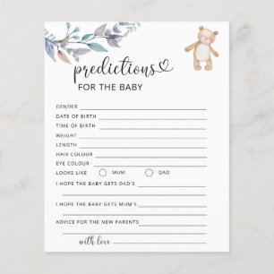 Papier Eucalyptus ours prédictions pour bébé