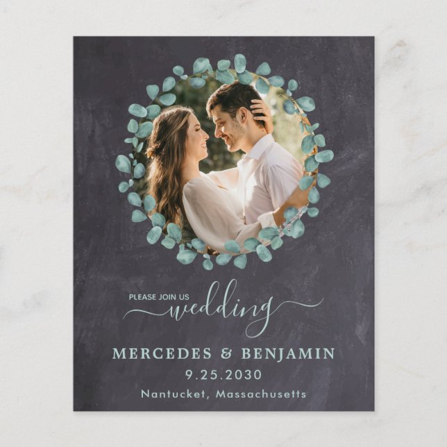 Papier Eucalyptus Photo Greenery QR Code Mariage Invitati (Devant)