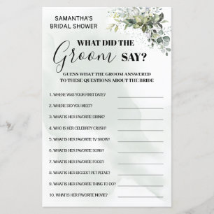 Papier Eucalyptus Qu'a dit Groom au jeu bilingue