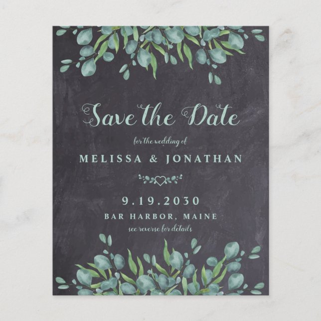 Papier Eucalyptus Rustic QR Code Mariage Enregistrer La D (Devant)