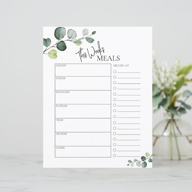 Papier Eucalyptus Script minimal Texte Planificateur de r (Debout devant)