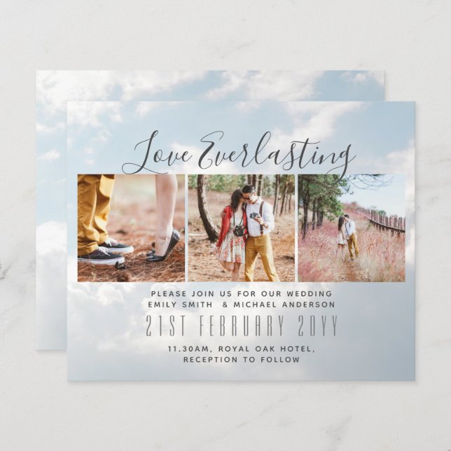 Papier Everduring Love PHOTO COLLAGE Mariage Événement In (Devant / Derrière)