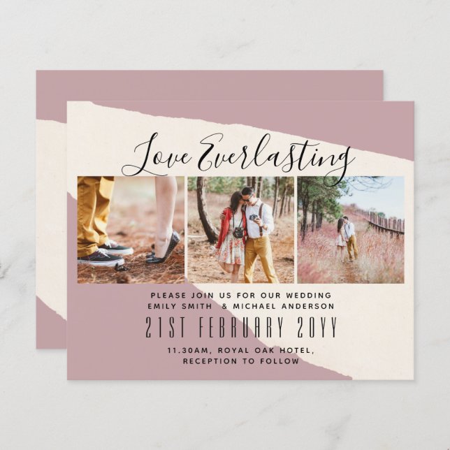Papier Everduring Love PHOTO COLLAGE Mariage Événement In (Devant / Derrière)