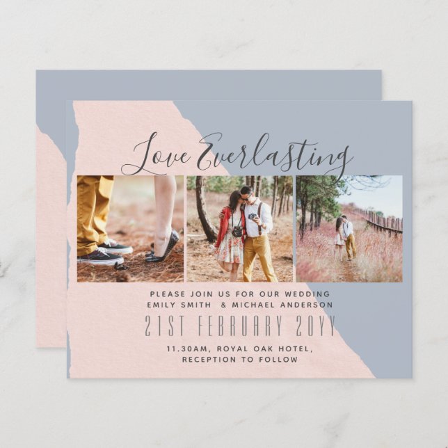 Papier Everduring Love PHOTO COLLAGE Mariage Événement In (Devant / Derrière)