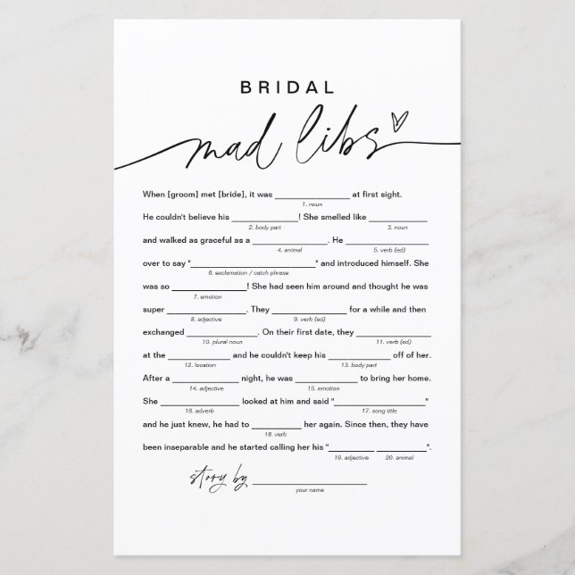 Papier EVERLEIGH Jeu de mots pour la douche de mariée, Re (Devant)