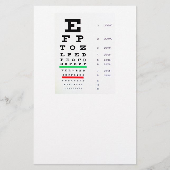 Papier examen visuel (Devant)