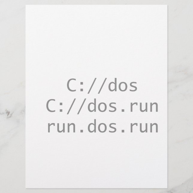 Papier Exécutez DOS, drôle et geek (Devant)