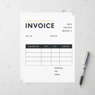 Papier Facture commerciale minimaliste moderne