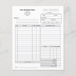 Papier Facture de petite entreprise 