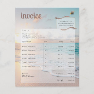 Papier Facture d'entreprise de plage moderne