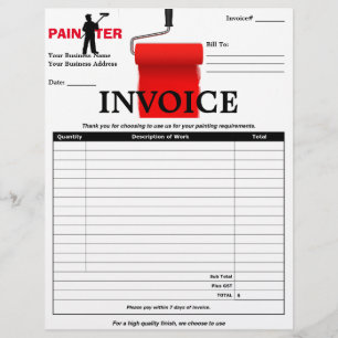 PAPIER FACTURE DU PEINTRE
