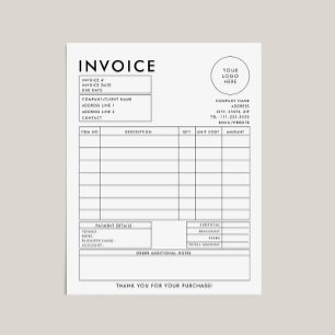 Papier Facture modifiable simple et simple