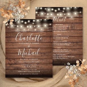 Papier Faire-Ensemble Invitation de Mariage Rustique à Pr