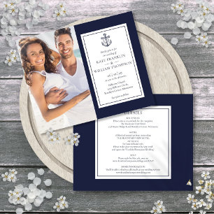 Papier Faire Invitation de Mariage Photo Nautique Tout Co