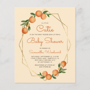 Papier Faire-part de Baby Shower Pastel Orange Little Cut