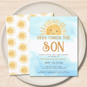 Papier Faire-part de Baby Shower « Voici que vient le fil