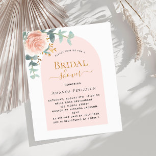 Papier Faire part de bapteme floral rose gold