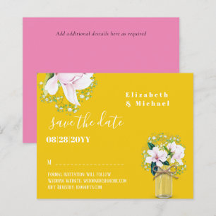 Papier Faire-part de budget Fleurs de magnolias roses rus