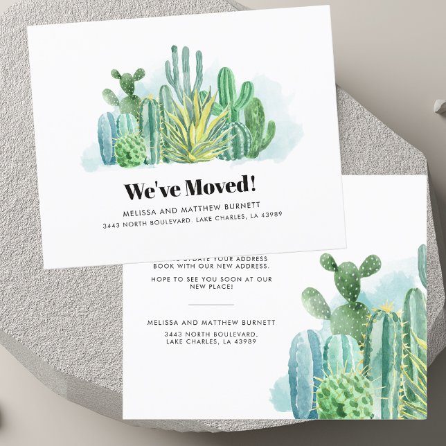 Papier Faire-part de changement d'adresse botanique moder (Modern Botanical Change of Address Announcement)