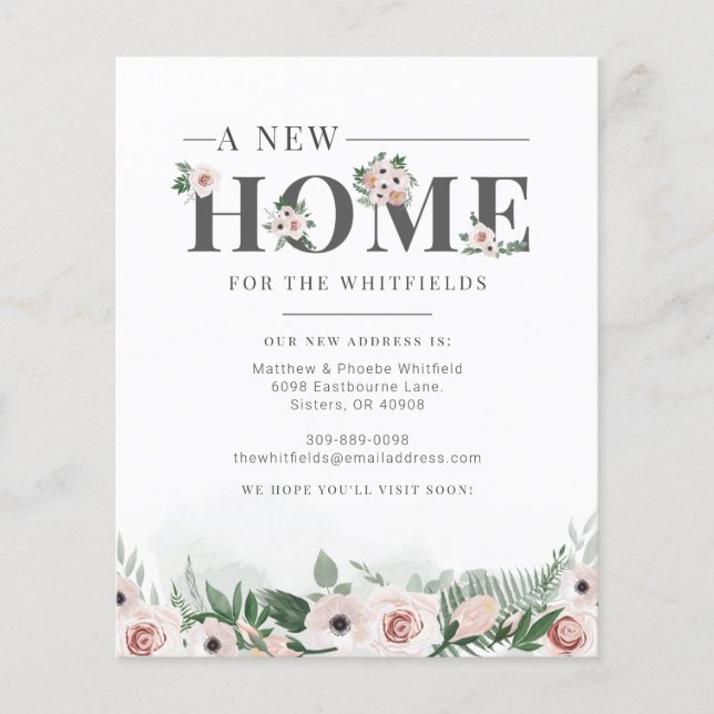 Papier Faire-part de déplacement de modification d'adress (Devant)