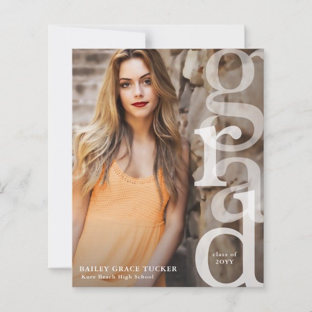 Papier Faire-part de Grad Overlay Budget simple (Devant)