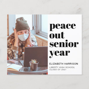 Papier Faire-part de graduation du budget Peace Out Photo