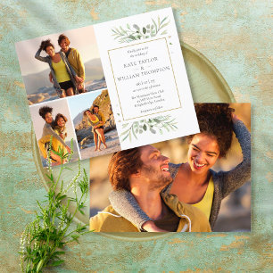 Papier Faire-part de mariage 4 photos Budget Greenery