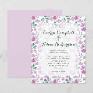 Papier Faire-part de mariage à l'aquarelle florale budgét