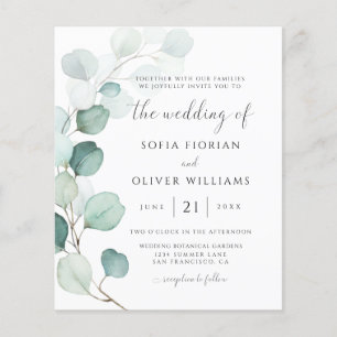 Papier Faire-part de mariage au budget eucalyptus verdure