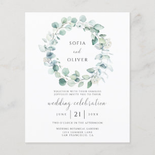 Papier Faire-part de mariage au budget eucalyptus verdure