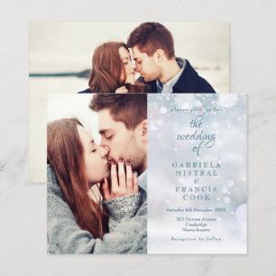 Papier Faire-part de mariage avec flocons de neige en hiv