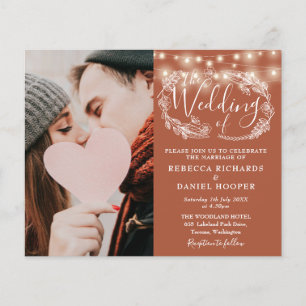 Papier Faire-part de mariage avec photo en terre cuite bo