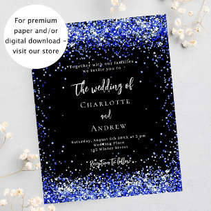 Papier Faire-part de mariage bleu noir