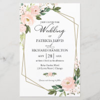 Faire-part de mariage Blush Floral Budget 5,5x8,5