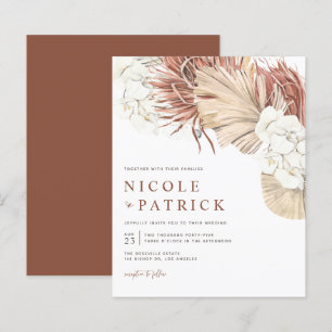 Papier Faire-part de mariage Boho Orchidées et Palmiers S