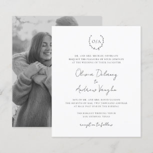 Papier Faire-part de mariage budget avec monogramme et co