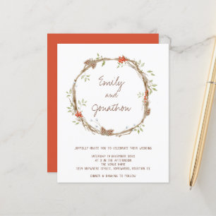 Papier Faire-part de mariage Budget Festif Pines Berries