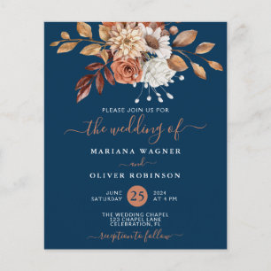 Papier Faire-part de mariage Budget Fleurs d'automne sur