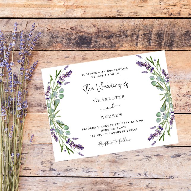 Papier Faire-part de mariage budget floraux violets de la (Créateur téléchargé)