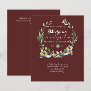Papier Faire-part de mariage BUDGET Greenery Eucalyptus B