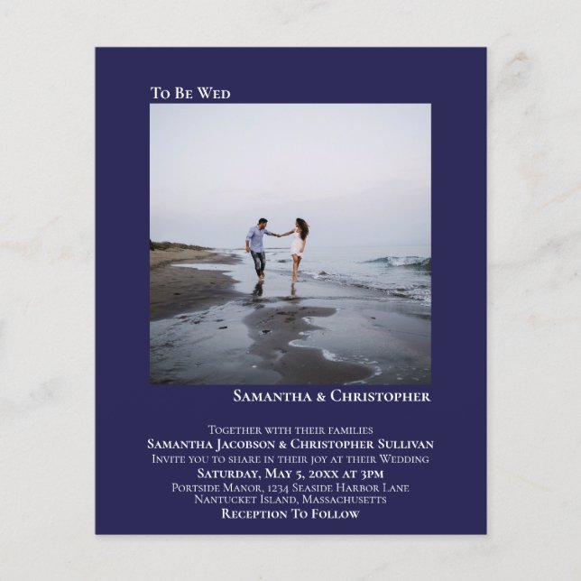 Papier Faire-part de mariage BUDGET MINIMUM DE LA Marine  (Devant)