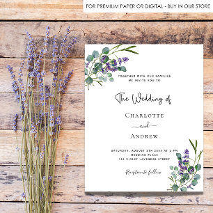 Papier Faire-part de mariage budgétaire de l'eucalyptus l