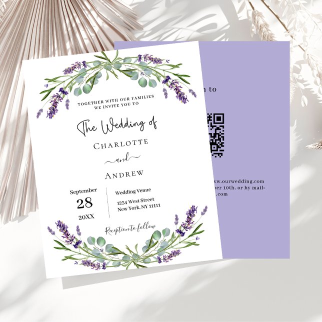 Papier Faire-part de mariage budgétaire RSVP QR pour les  (Créateur téléchargé)